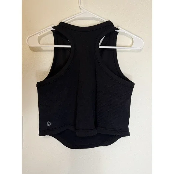 Popflex Seamless Cropped Tank Curve Flex Black NWOT - Picture 3 of 5